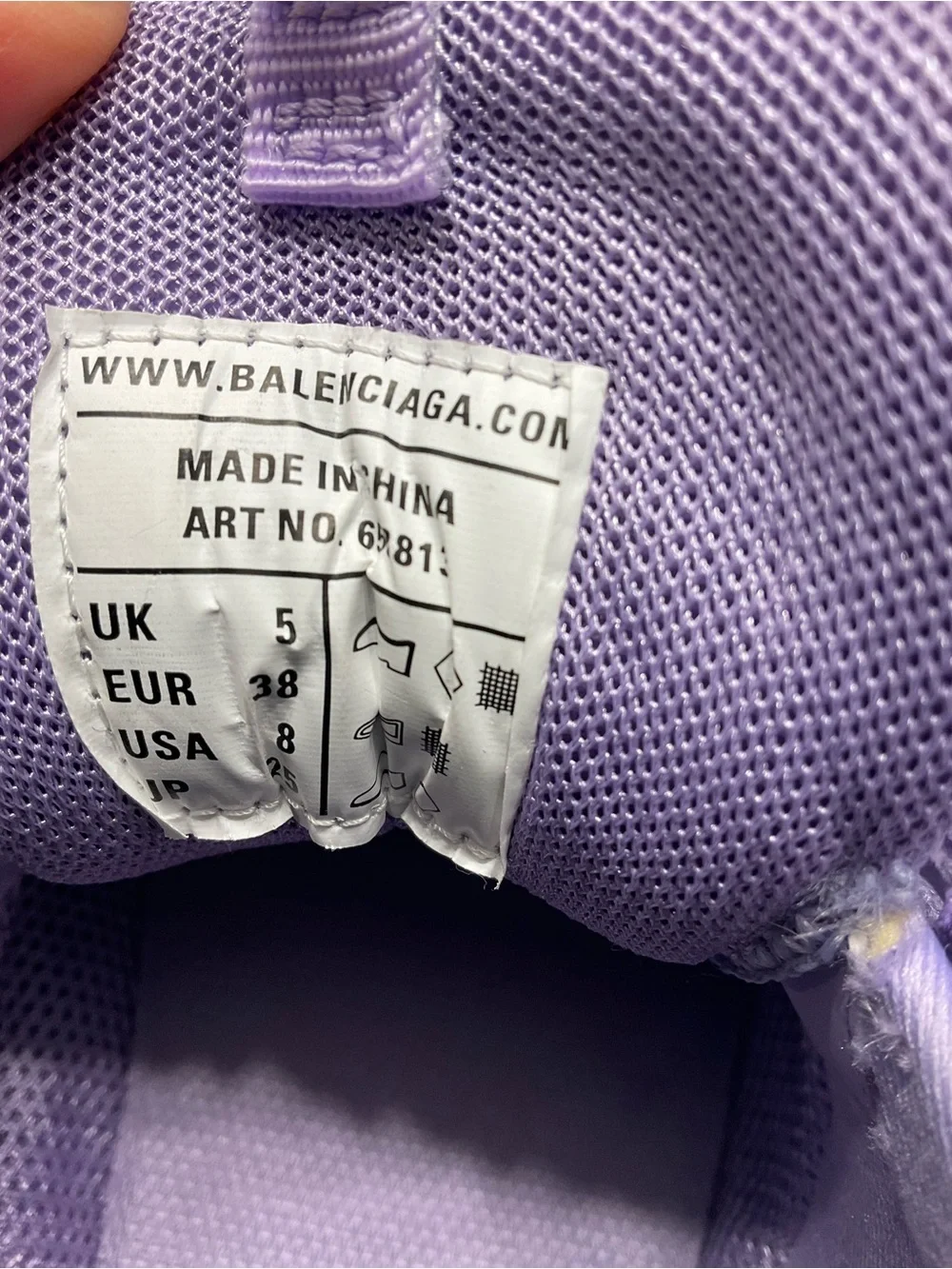 Balenciaga Women's Lilac Track Mules Style 653813 Size 38 US 8 New without Box